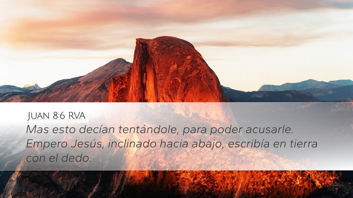 Juan 8:6 RVA Bible Verse Image