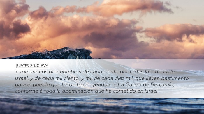 Jueces 20:10 RVA Bible Verse Image