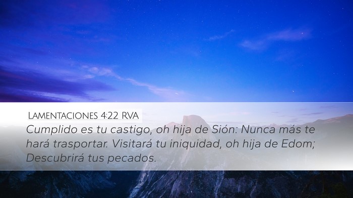Lamentaciones 4:22 RVA Bible Verse Image