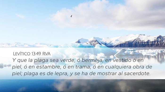 Levítico 13:49 RVA Desktop Wallpaper - Y que la plaga sea verde, ó bermeja, en vestido - Desktop Bible Verse Wallpaper