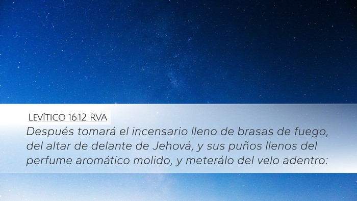Levítico 16:12 RVA Bible Verse Image