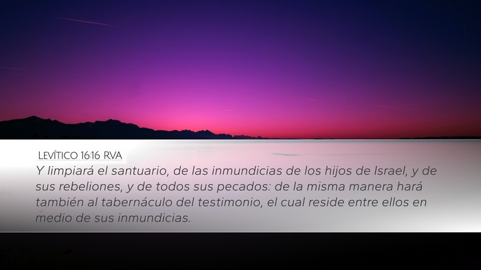 Levítico 16:16 RVA Bible Verse Image
