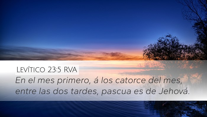 Levítico 23:5 RVA Bible Verse Image