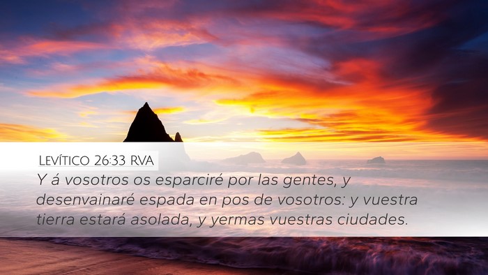 Levítico 26:33 RVA Bible Verse Image