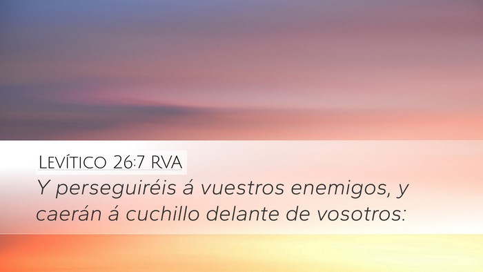 Levítico 26:7 RVA Desktop Wallpaper - Y perseguiréis á vuestros enemigos, y caerán - Desktop Bible Verse Wallpaper