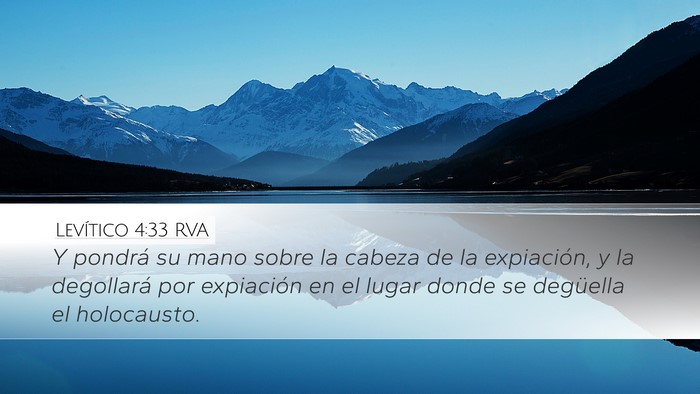 Levítico 4:33 RVA Desktop Wallpaper - Y pondrá su mano sobre la cabeza de la - Desktop Bible Verse Wallpaper