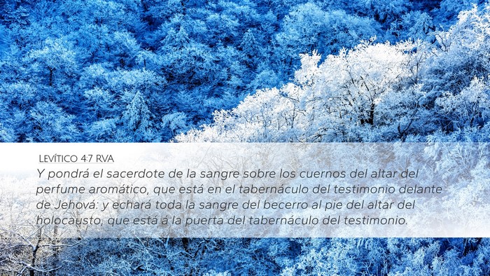 Levítico 4:7 RVA Desktop Wallpaper - Y pondrá el sacerdote de la sangre sobre los - Desktop Bible Verse Wallpaper