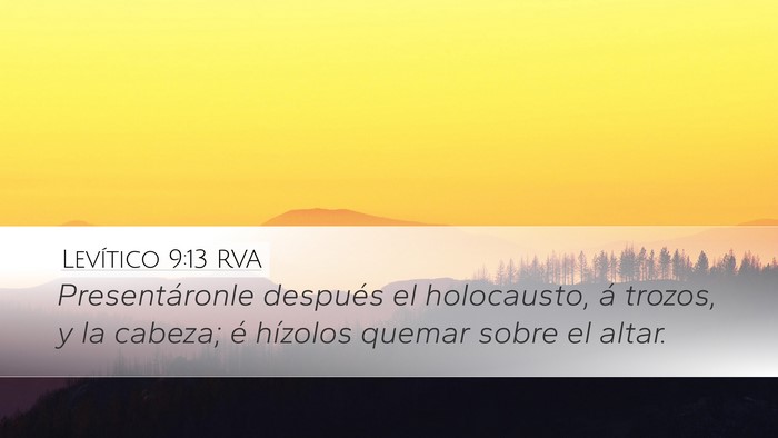 Levítico 9:13 RVA Bible Verse Image