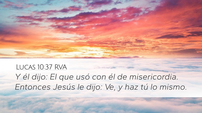 Lucas 10:37 RVA Desktop Wallpaper - Y él dijo: El que usó con él de misericordia. - Desktop Bible Verse Wallpaper