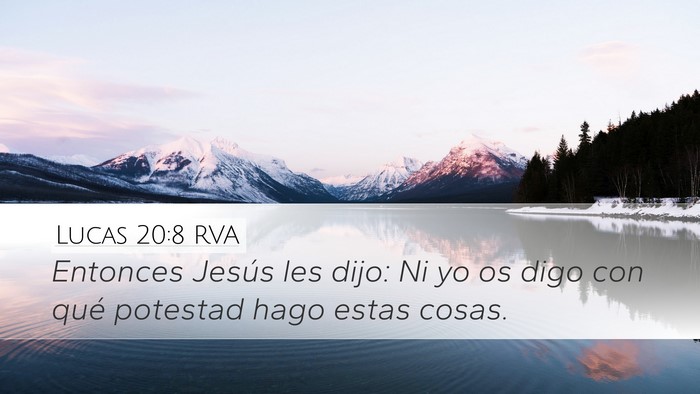 Lucas 20:8 RVA Desktop Wallpaper - Entonces Jesús les dijo: Ni yo os digo con qué - Desktop Bible Verse Wallpaper