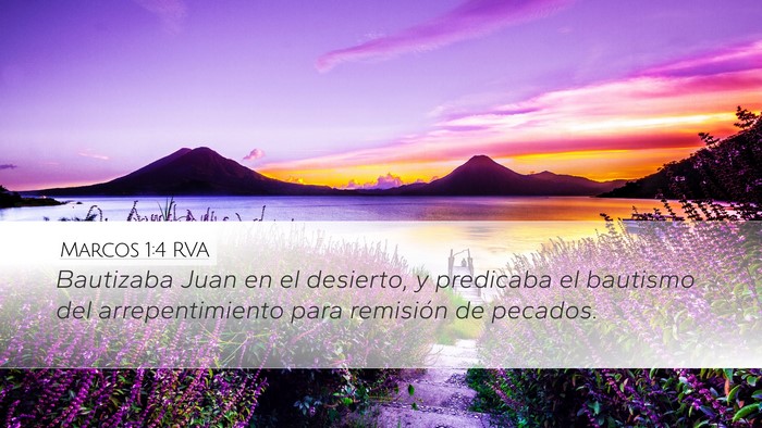 Marcos 1:4 RVA Desktop Wallpaper - Bautizaba Juan en el desierto, y predicaba el - Desktop Bible Verse Wallpaper