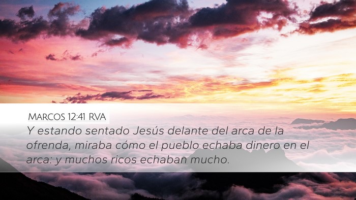 Marcos 12:41 RVA Bible Verse Image