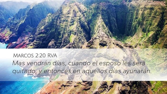 Marcos 2:20 RVA Desktop Wallpaper - Mas vendrán días, cuando el esposo les será - Desktop Bible Verse Wallpaper