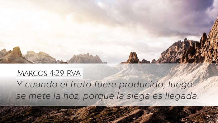 Marcos 4:29 RVA Bible Verse Image