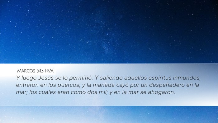 Marcos 5:13 RVA Bible Verse Image