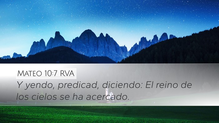 Mateo 10:7 RVA Bible Verse Image