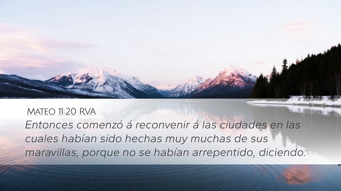Mateo 11:20 RVA Bible Verse Image