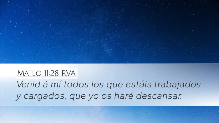 Mateo 11:28 RVA Bible Verse Image