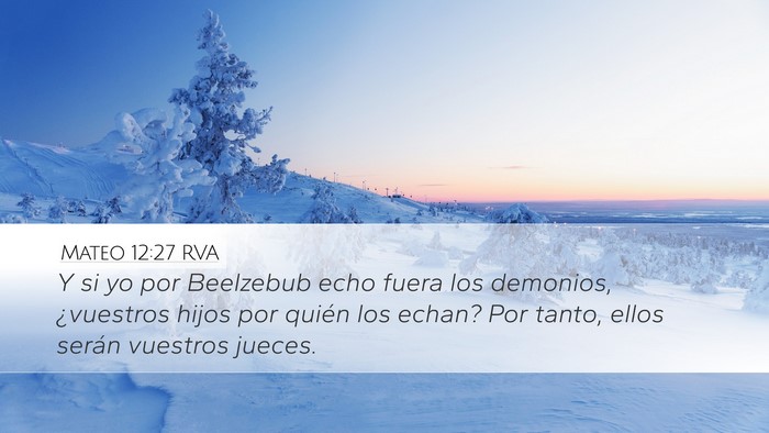 Mateo 12:27 RVA Bible Verse Image