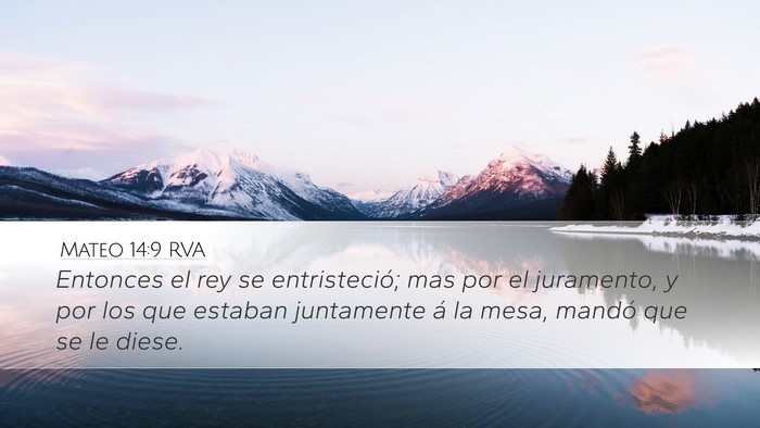 Mateo 14:9 RVA Bible Verse Image