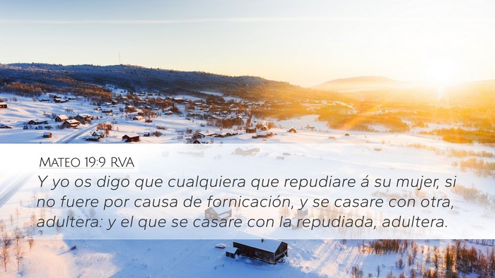 Mateo 19:9 RVA Desktop Wallpaper - Y yo os digo que cualquiera que repudiare á su - Desktop Bible Verse Wallpaper