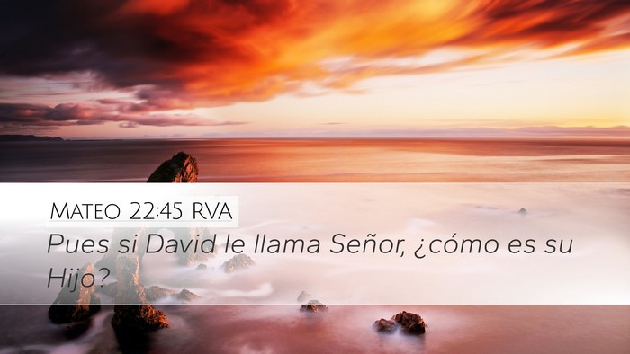Mateo 22:45 RVA Desktop Wallpaper - Pues si David le llama Señor, ¿cómo es su - Desktop Bible Verse Wallpaper