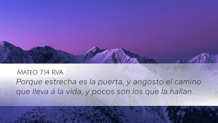 Mateo 7:14 RVA Bible Verse Image