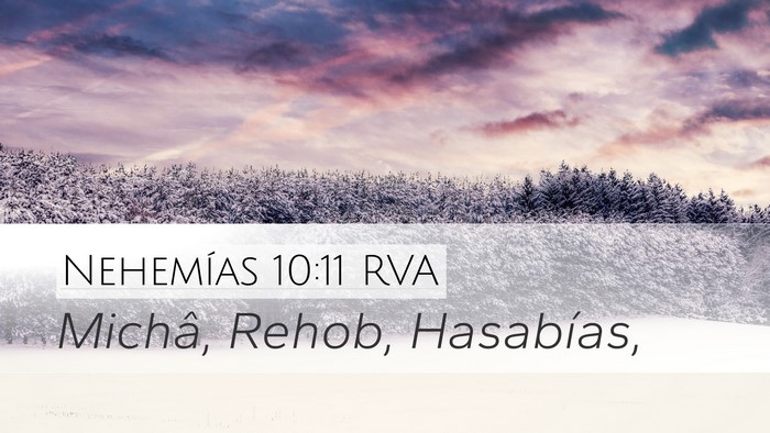 Nehemías 10:11 RVA Desktop Wallpaper - Michâ, Rehob, - Desktop Bible Verse Wallpaper