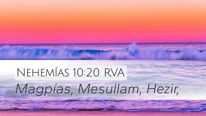 Nehemías 10:20 RVA Bible Verse Image