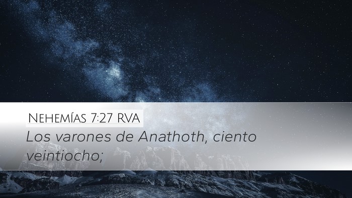 Nehemías 7:27 RVA Bible Verse Image