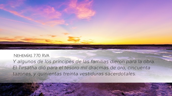 Nehemías 7:70 RVA Bible Verse Image