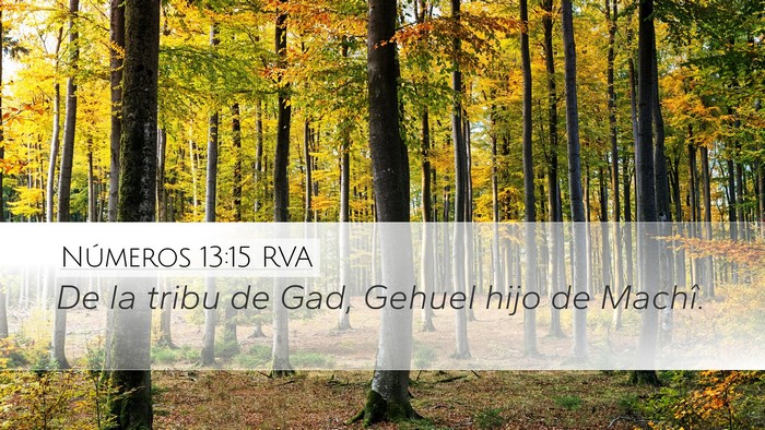 Números 13:15 RVA Desktop Wallpaper - De la tribu de Gad, Gehuel hijo de - Desktop Bible Verse Wallpaper