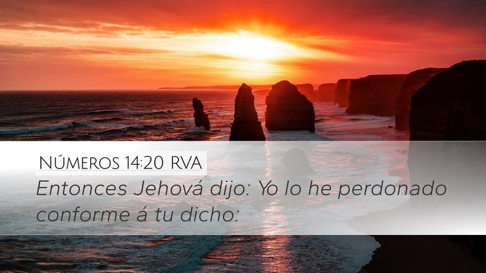 Números 14:20 RVA Desktop Wallpaper - Entonces Jehová dijo: Yo lo he perdonado - Desktop Bible Verse Wallpaper