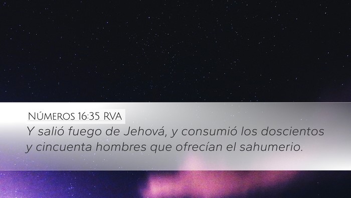 Números 16:35 RVA Bible Verse Image