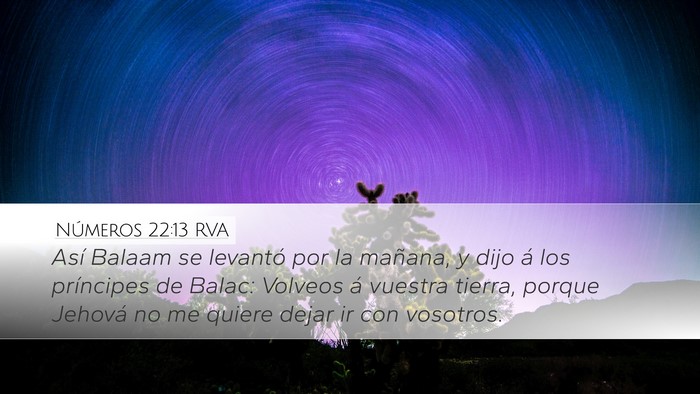 Números 22:13 RVA Desktop Wallpaper - Así Balaam se levantó por la mañana, y dijo á - Desktop Bible Verse Wallpaper