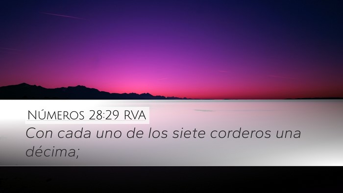 Números 28:29 RVA Desktop Wallpaper - Con cada uno de los siete corderos una - Desktop Bible Verse Wallpaper