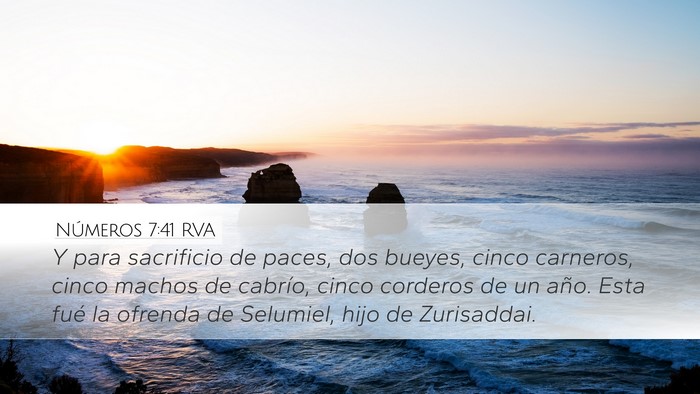 Números 7:41 RVA Desktop Wallpaper - Y para sacrificio de paces, dos bueyes, cinco - Desktop Bible Verse Wallpaper