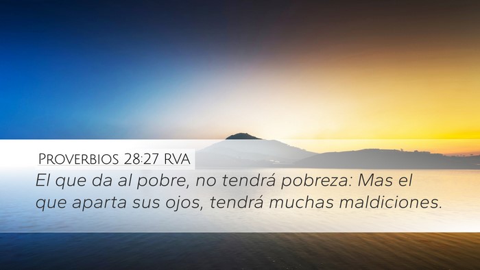 Proverbios 28:27 RVA Bible Verse Image