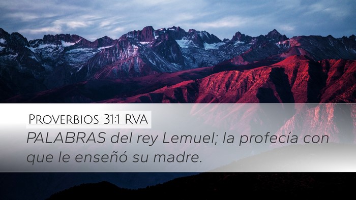 Proverbios 31:1 RVA Bible Verse Image