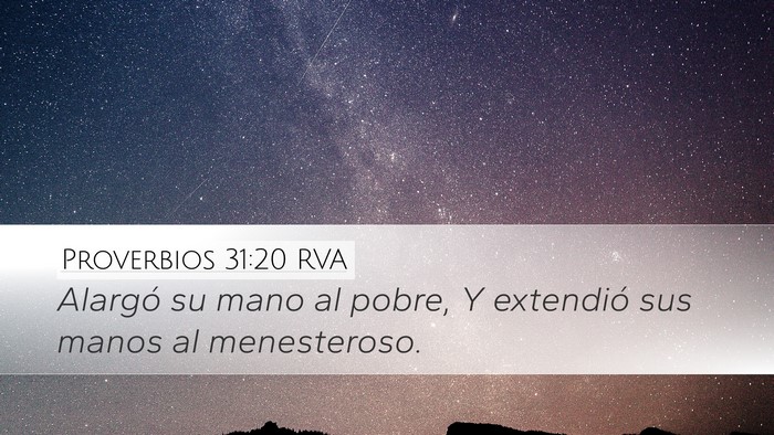 Proverbios 31:20 RVA Bible Verse Image