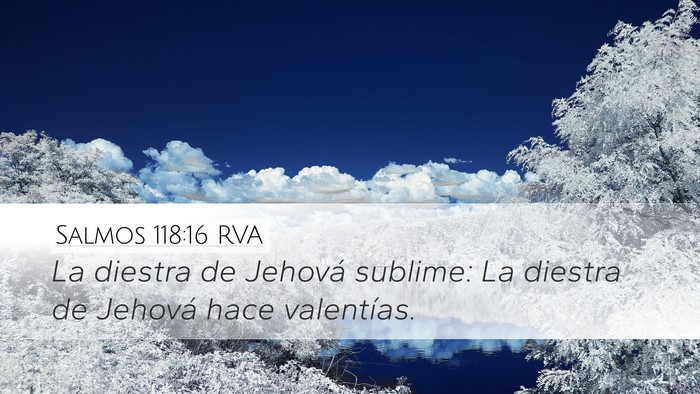 Salmos 118:16 RVA Desktop Wallpaper - La diestra de Jehová sublime: La diestra de - Desktop Bible Verse Wallpaper