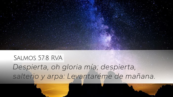 Salmos 57:8 RVA Desktop Wallpaper - Despierta, oh gloria mía; despierta, salterio y - Desktop Bible Verse Wallpaper