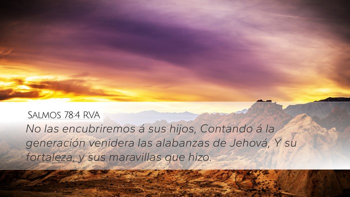 Salmos 78:4 RVA Bible Verse Image