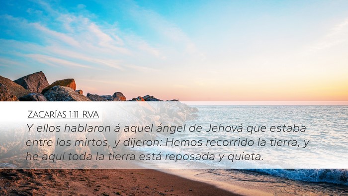 Zacarías 1:11 RVA Bible Verse Image