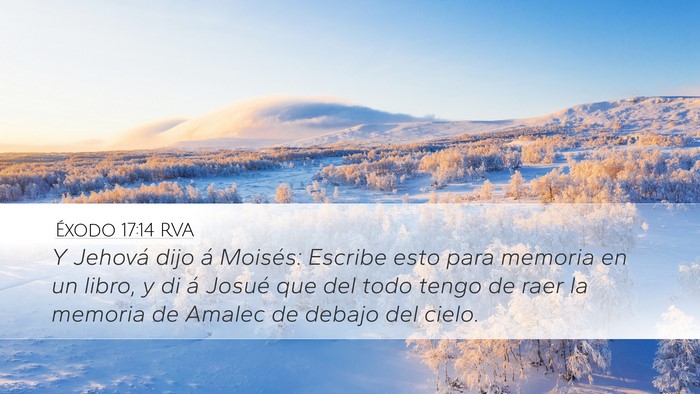 Éxodo 17:14 RVA Bible Verse Image