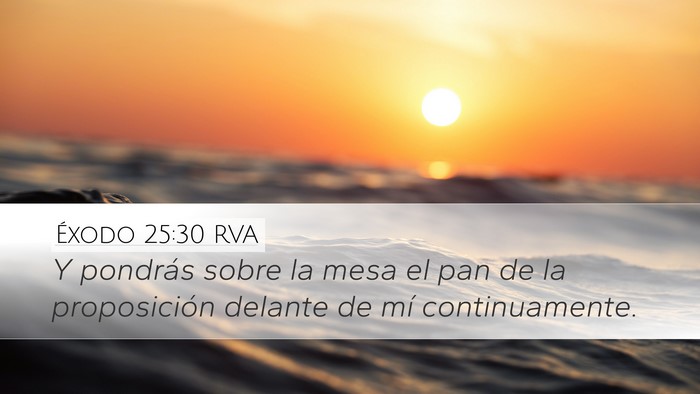 Éxodo 25:30 RVA Bible Verse Image