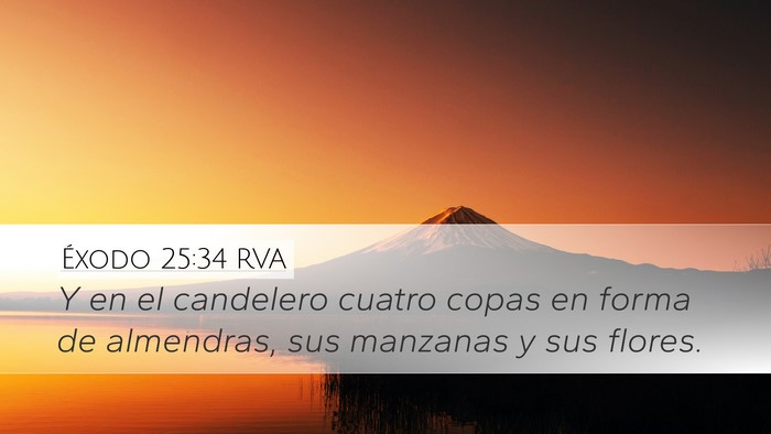 Éxodo 25:34 RVA Desktop Wallpaper - Y en el candelero cuatro copas en forma de - Desktop Bible Verse Wallpaper