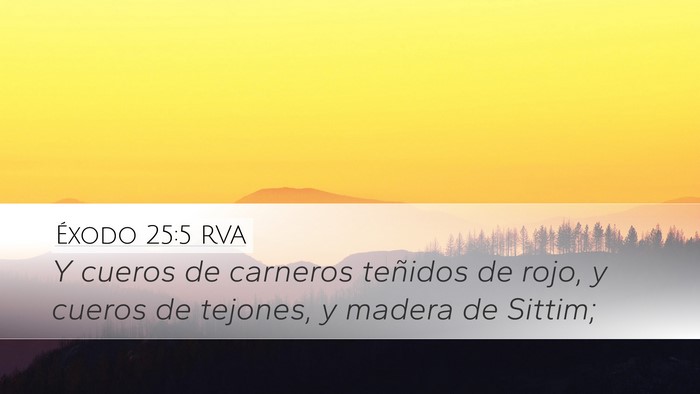 Éxodo 25:5 RVA Bible Verse Image