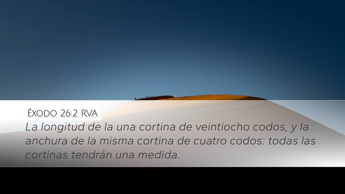 Éxodo 26:2 RVA Desktop Wallpaper - La longitud de la una cortina de veintiocho - Desktop Bible Verse Wallpaper