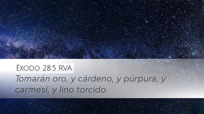 Éxodo 28:5 RVA Bible Verse Image